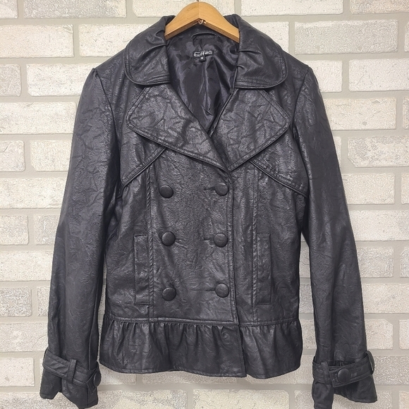 Creazioni Effeci Jackets & Blazers - Creazioni Effeci Black Faux Leather Jacket Size Medium